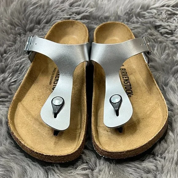 Birkenstock | Women's Gizeh BS Sandals | Silver | Various Sizes - Picture 1 of 5